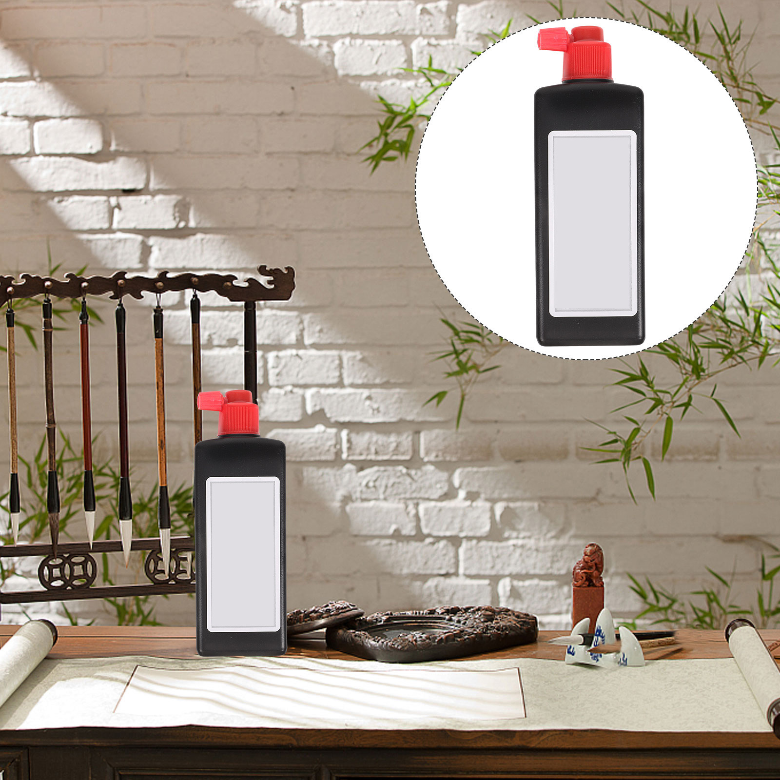 Calligraphy Ink Bottle - Chinese Calligraphy Ink Bottle Elegant Painting