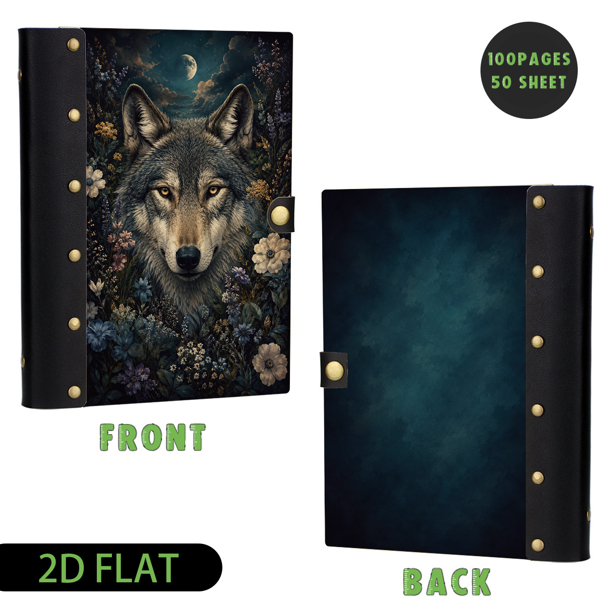 1PC Wolf Moon Hardcover Notebo - Journal Leather Hardcover 评论和价格