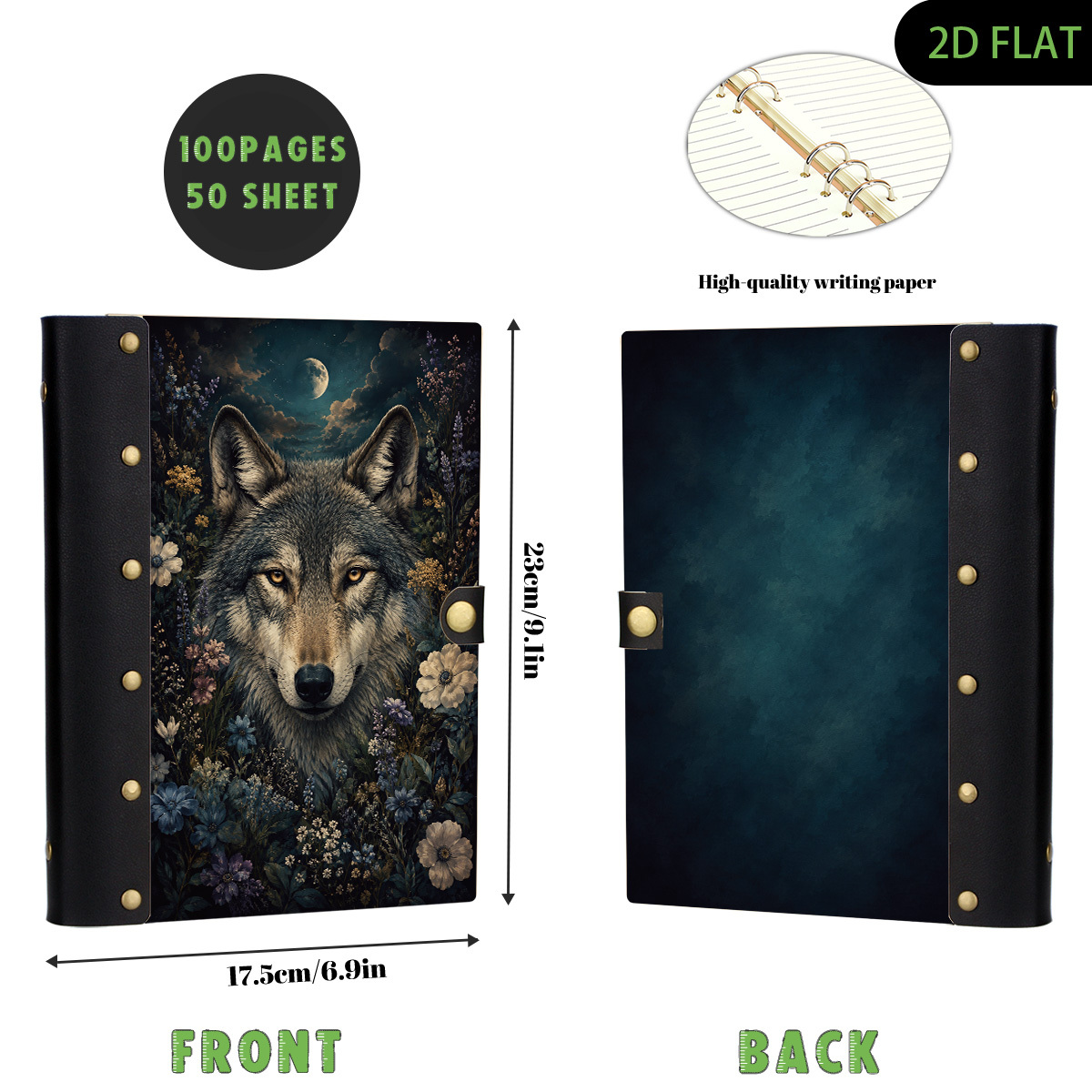 1PC Wolf Moon Hardcover Notebo - Journal Leather Hardcover 评论和价格