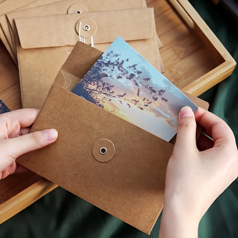 Set of 20 Retro-Style Brown Kr - Letter Envelope Kraft 评论和价格