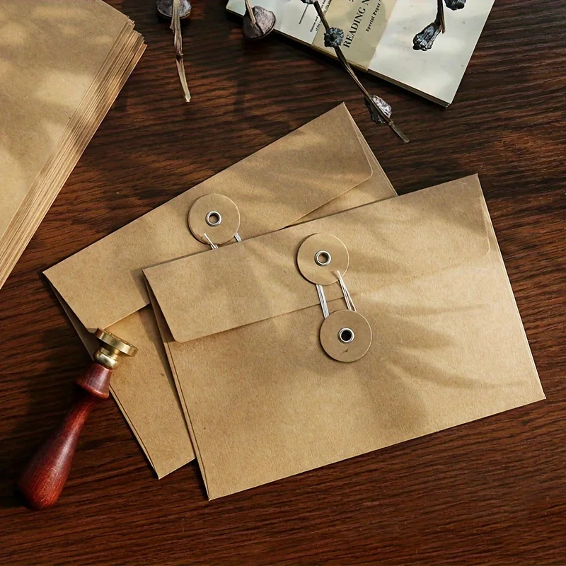 Set of 20 Retro-Style Brown Kr - Letter Envelope Kraft 评论和价格