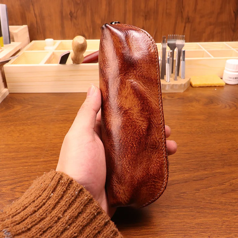 First-layer Cowhide Pencil Cas - Tan Stationery & Office Supply 评论和价格