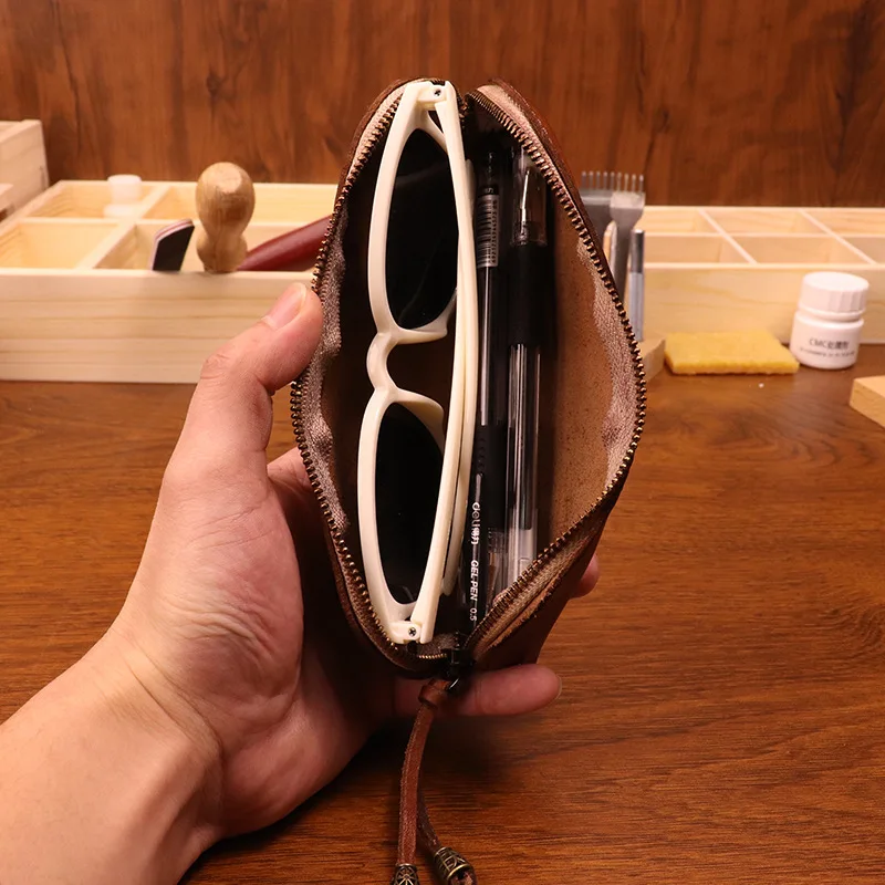 First-layer Cowhide Pencil Cas - Tan Stationery & Office Supply 评论和价格