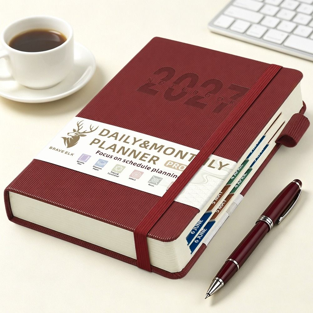 A5 Size Daily Planner Notebook - Journal Leather Hardcover 评论和价格