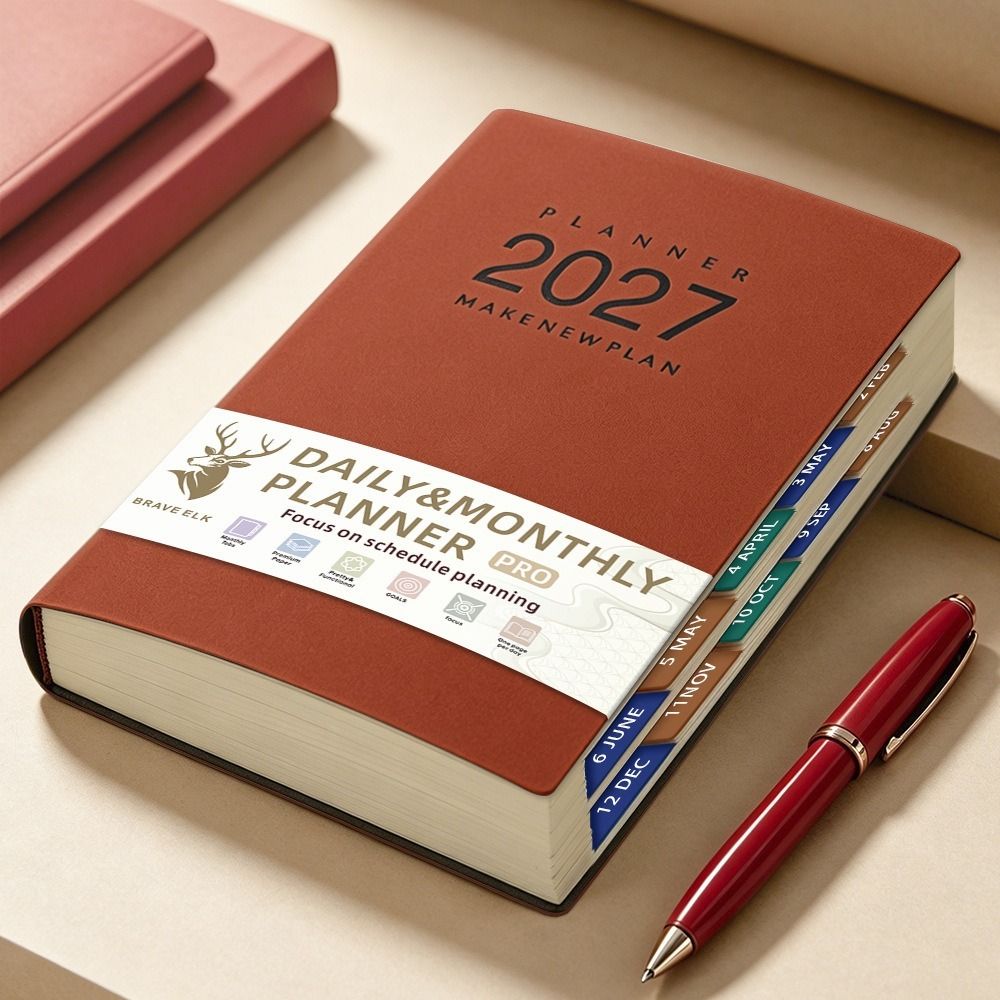 A5 Size Daily Planner Notebook - Journal Leather Hardcover 评论和价格