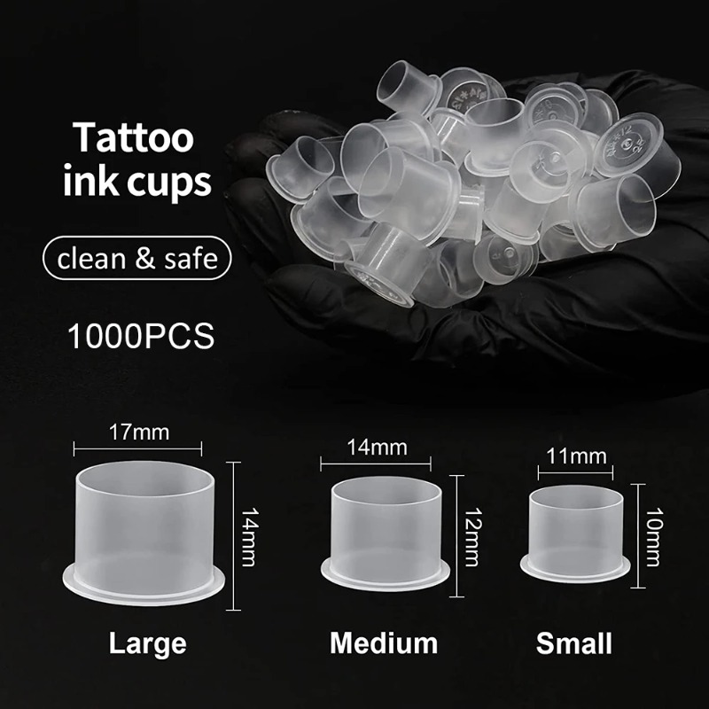 100Pcs Plastic Tattoo Ink Cups - Calligraphy Ink Bottle 评论和价格
