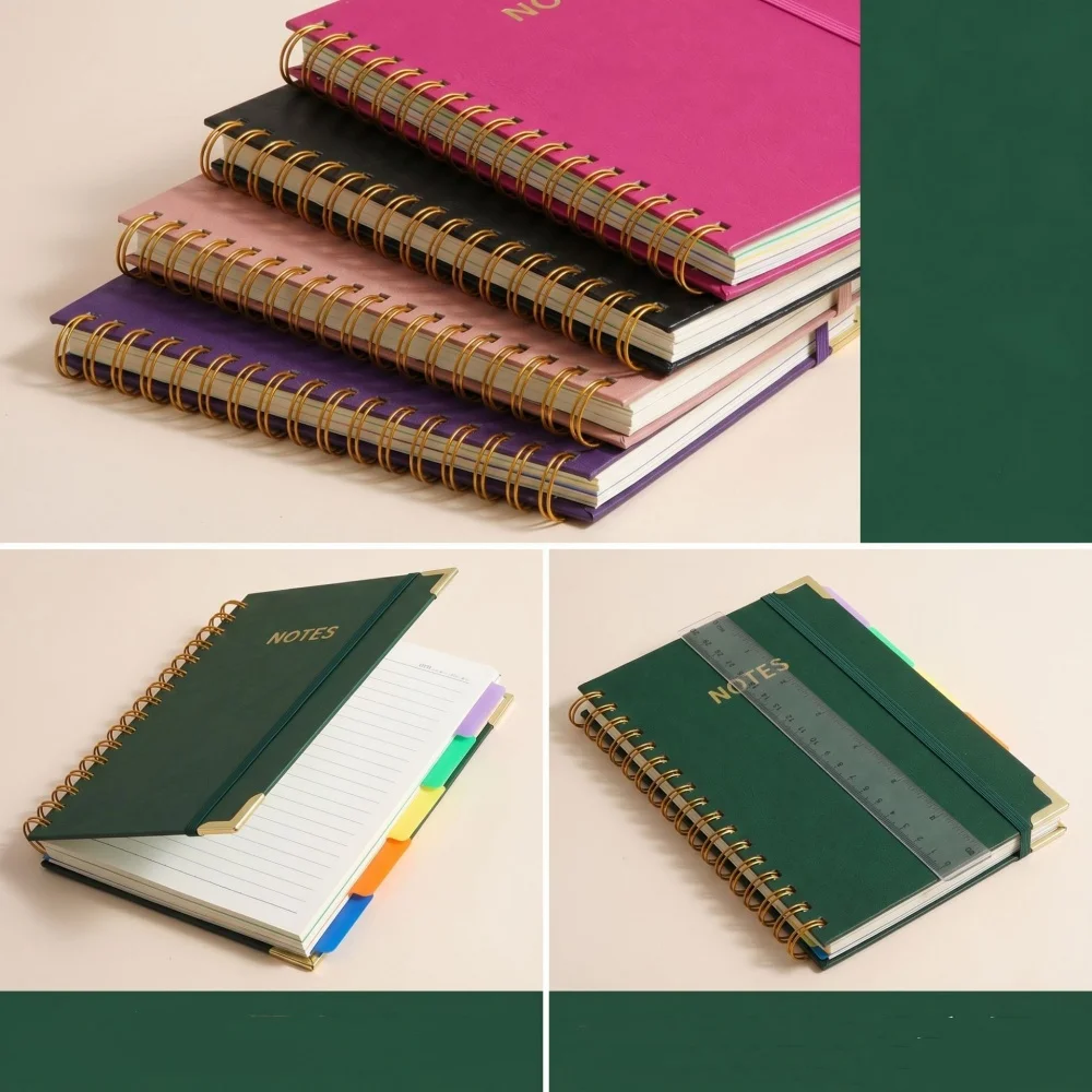 A5 Hardcover Spiral Notebook 3 - Journal Leather Hardcover 评论和价格